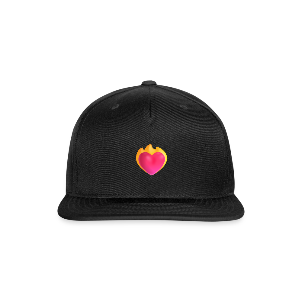 ❤️‍🔥 Heart on Fire (Microsoft Fluent) Snapback Baseball Cap - black