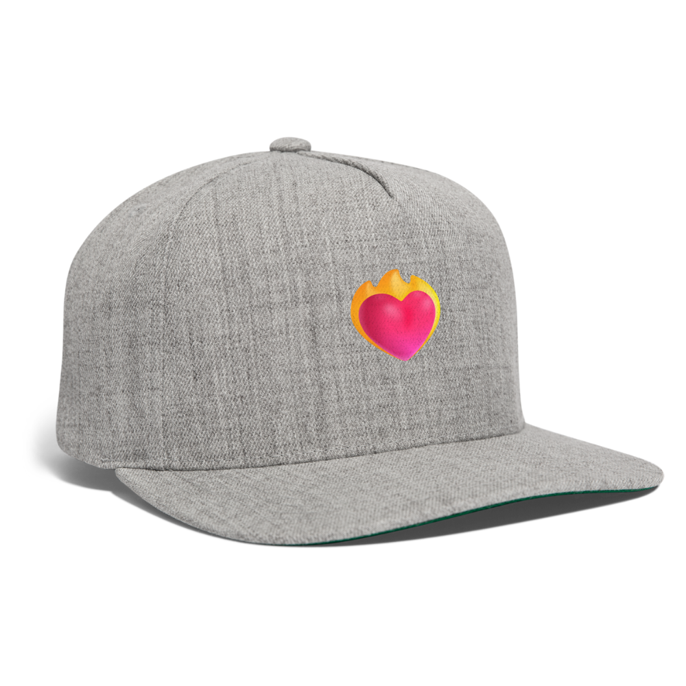 ❤️‍🔥 Heart on Fire (Microsoft Fluent) Snapback Baseball Cap - heather gray