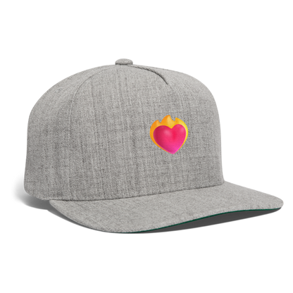 ❤️‍🔥 Heart on Fire (Microsoft Fluent) Snapback Baseball Cap - heather gray
