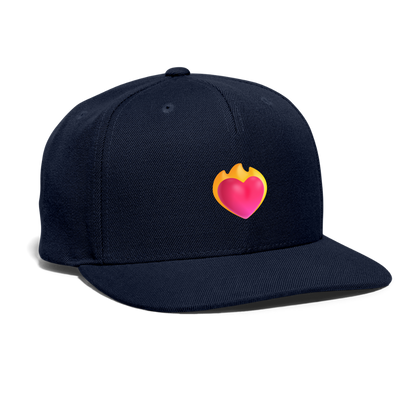 ❤️‍🔥 Heart on Fire (Microsoft Fluent) Snapback Baseball Cap - navy