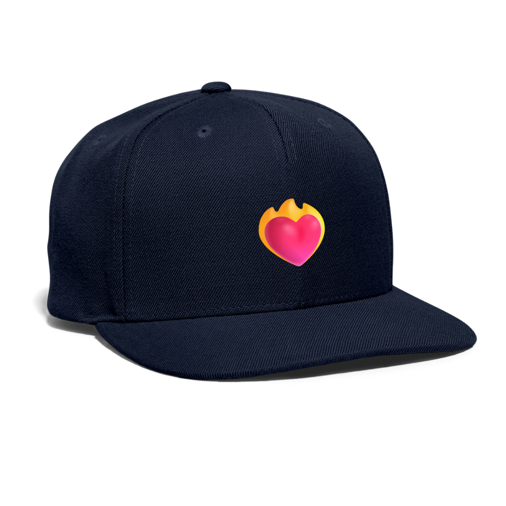 ❤️‍🔥 Heart on Fire (Microsoft Fluent) Snapback Baseball Cap - navy