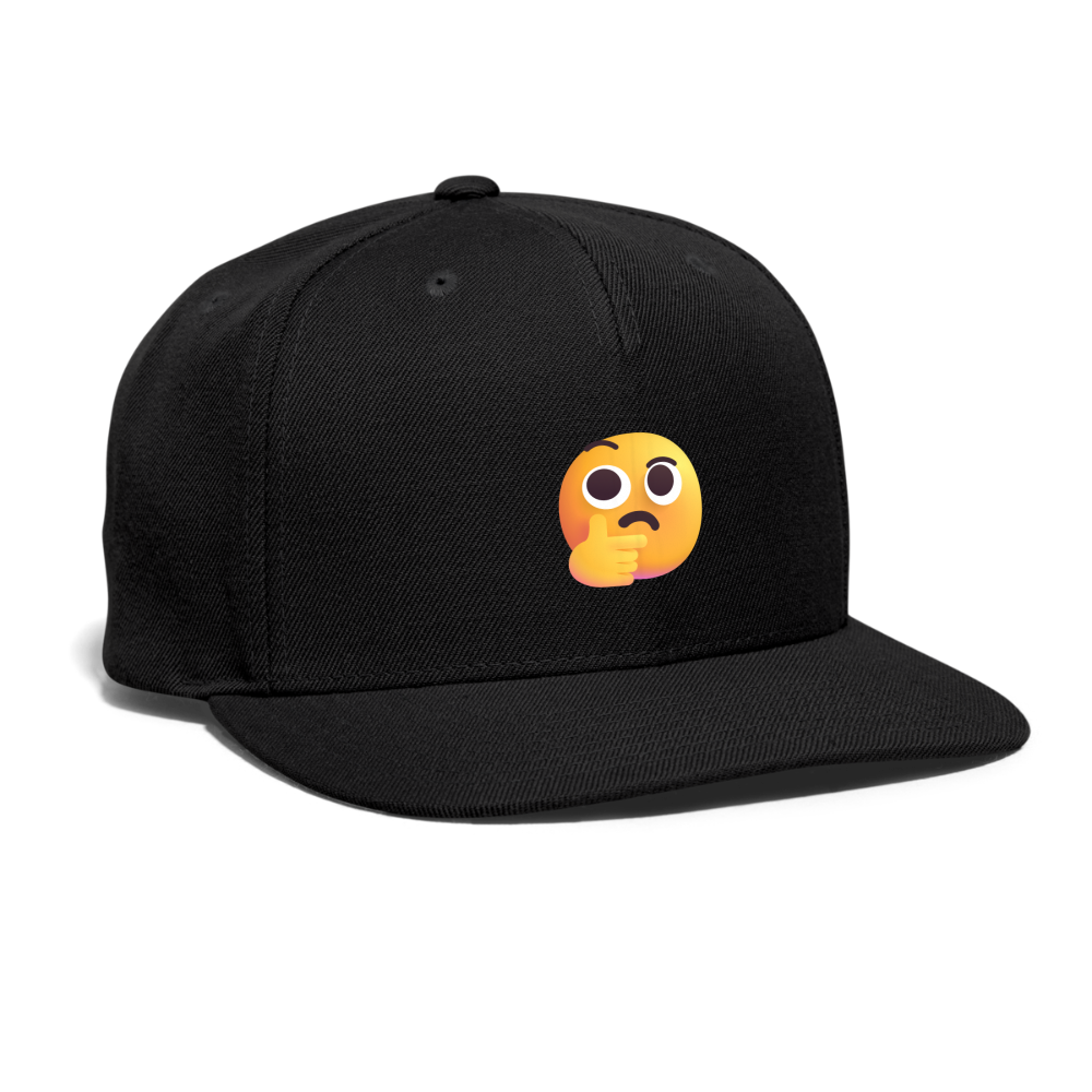 🤔 Thinking Face (Microsoft Fluent) Snapback Baseball Cap - black