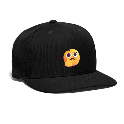 🤔 Thinking Face (Microsoft Fluent) Snapback Baseball Cap - black