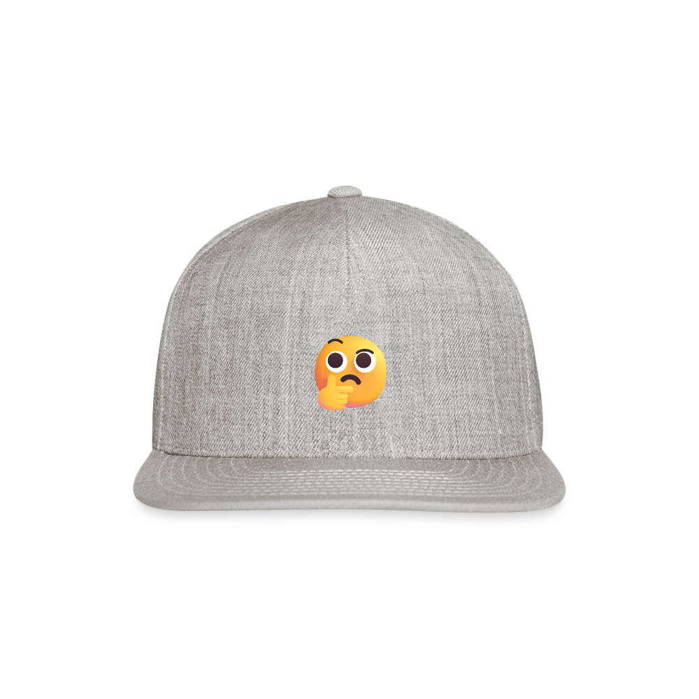 🤔 Thinking Face (Microsoft Fluent) Snapback Baseball Cap - heather gray