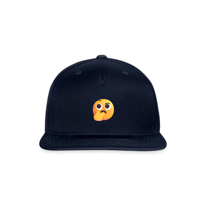 🤔 Thinking Face (Microsoft Fluent) Snapback Baseball Cap - navy