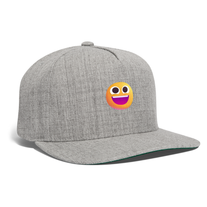 😀 Grinning Face (Microsoft Fluent) Snapback Baseball Cap - heather gray