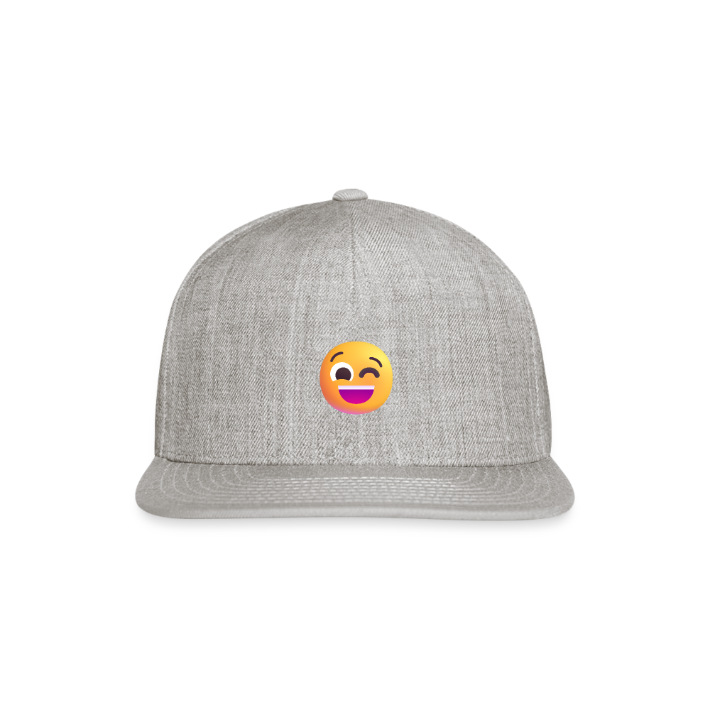 😉 Winking Face (Microsoft Fluent) Snapback Baseball Cap - heather gray