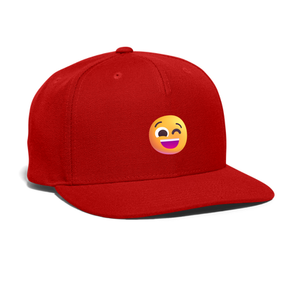 😉 Winking Face (Microsoft Fluent) Snapback Baseball Cap - red
