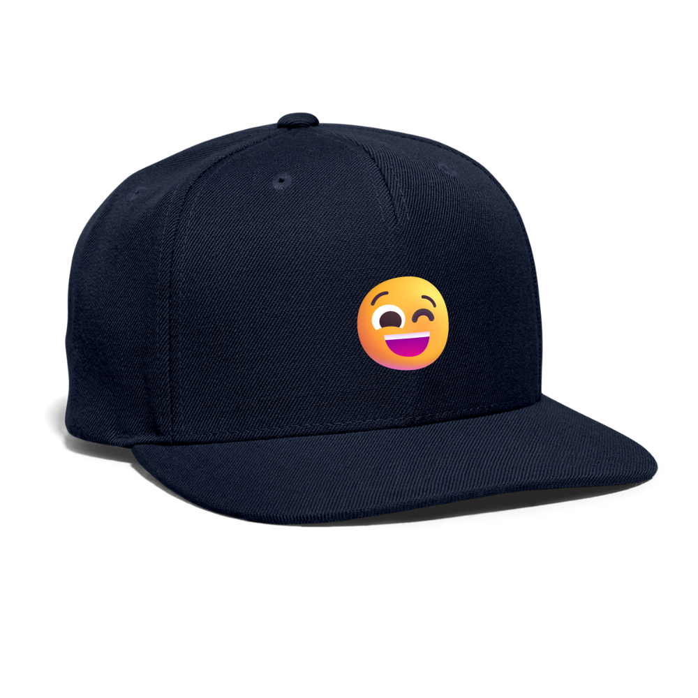 😉 Winking Face (Microsoft Fluent) Snapback Baseball Cap - navy
