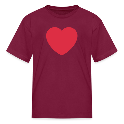❤️ Red Heart (Twemoji) Kids' T-Shirt - burgundy