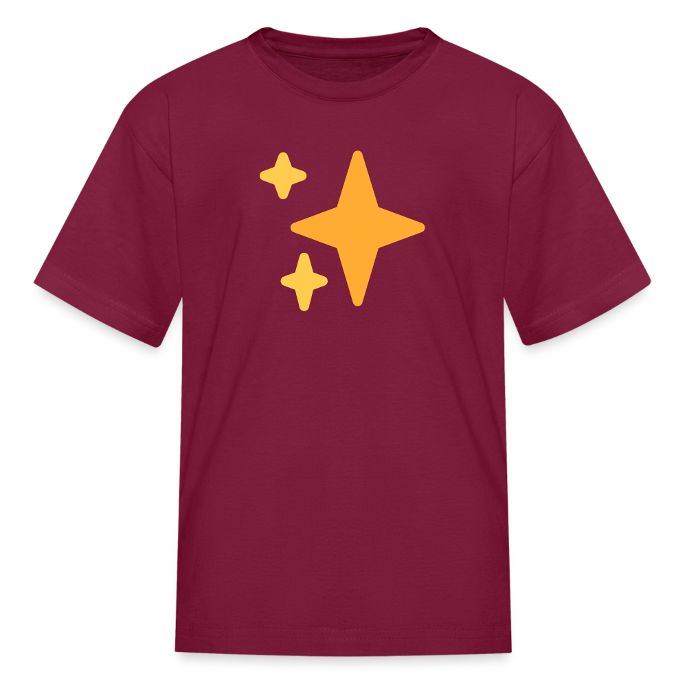✨ Sparkles (Twemoji) Kids' T-Shirt - burgundy