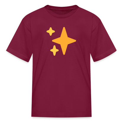 ✨ Sparkles (Twemoji) Kids' T-Shirt - burgundy