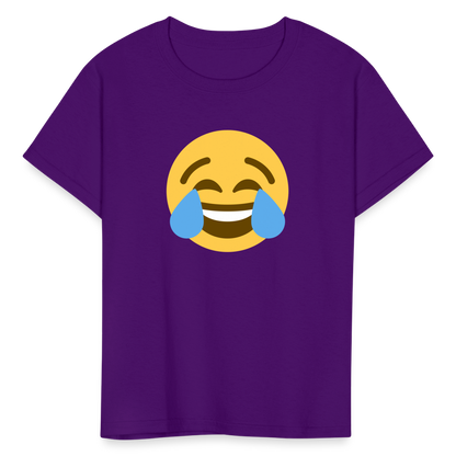 😂 Face with Tears of Joy (Twemoji) Kids' T-Shirt - purple