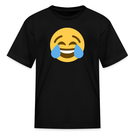 😂 Face with Tears of Joy (Twemoji) Kids' T-Shirt - black