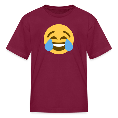 😂 Face with Tears of Joy (Twemoji) Kids' T-Shirt - burgundy