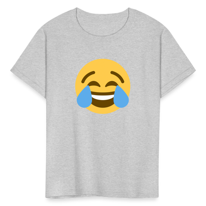 😂 Face with Tears of Joy (Twemoji) Kids' T-Shirt - heather gray
