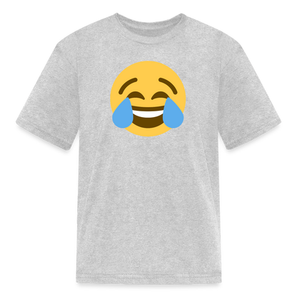 😂 Face with Tears of Joy (Twemoji) Kids' T-Shirt - heather gray