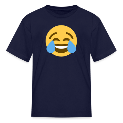 😂 Face with Tears of Joy (Twemoji) Kids' T-Shirt - navy