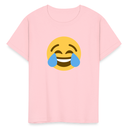 😂 Face with Tears of Joy (Twemoji) Kids' T-Shirt - pink