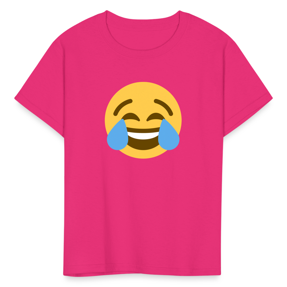 😂 Face with Tears of Joy (Twemoji) Kids' T-Shirt - fuchsia
