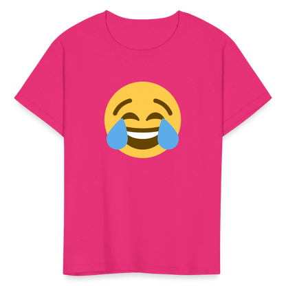 😂 Face with Tears of Joy (Twemoji) Kids' T-Shirt - fuchsia