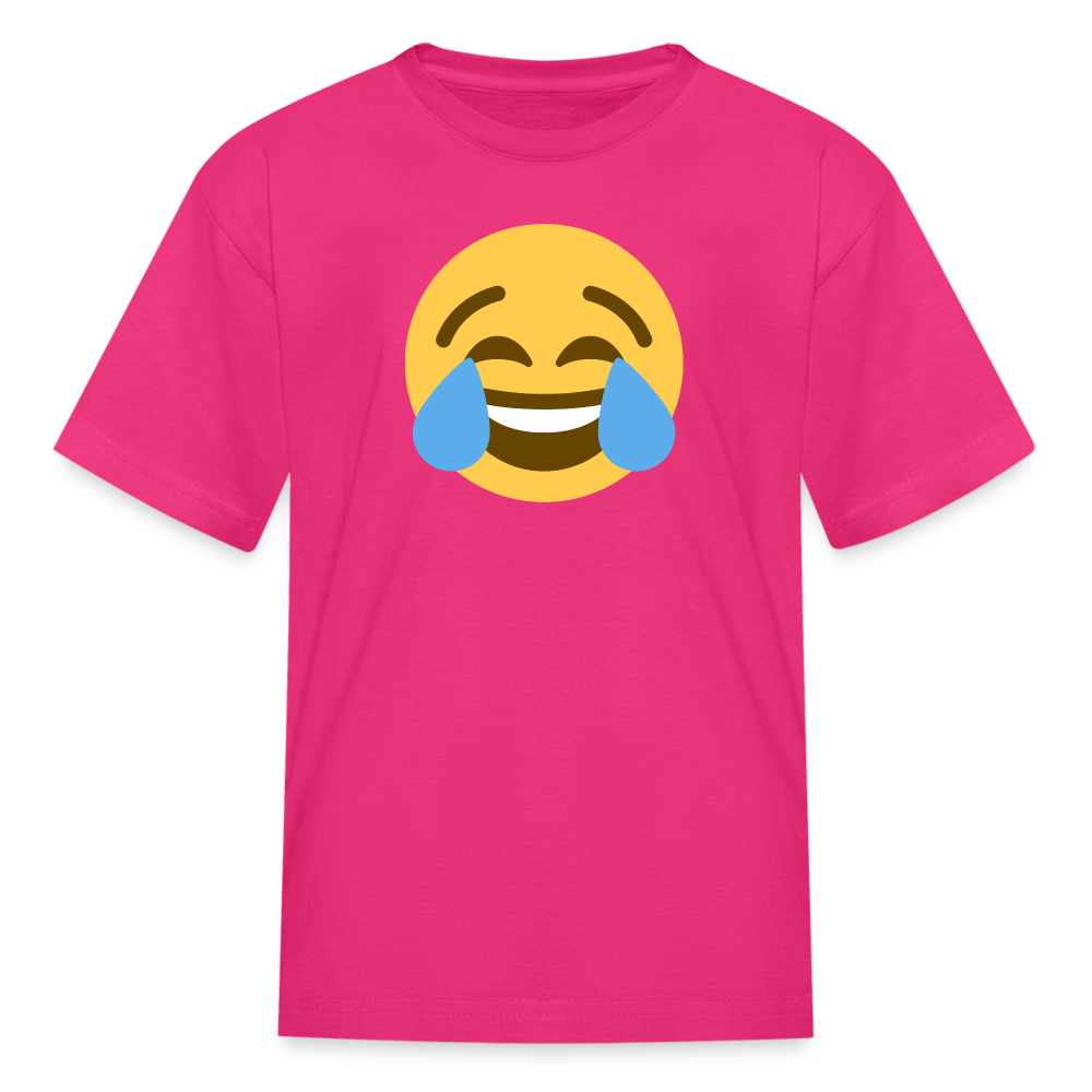 😂 Face with Tears of Joy (Twemoji) Kids' T-Shirt - fuchsia