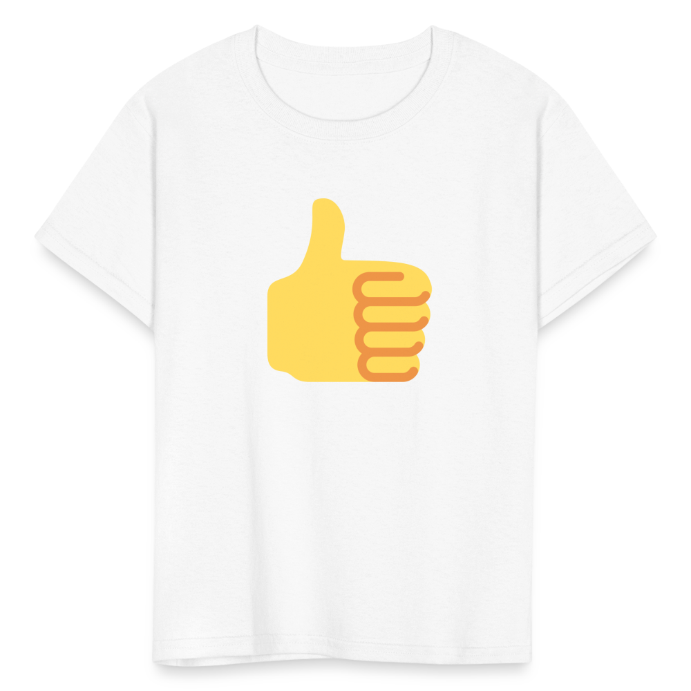 👍 Thumbs Up (Twemoji) Kids' T-Shirt - white