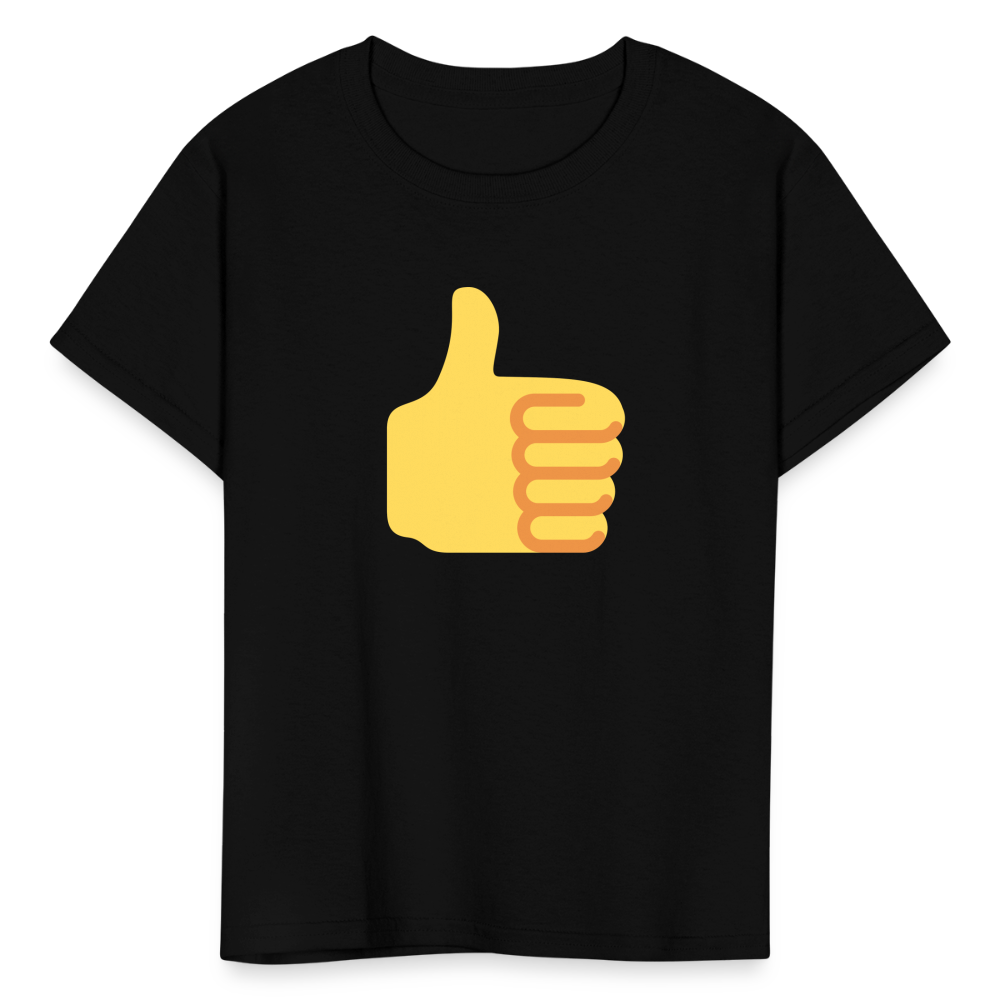 👍 Thumbs Up (Twemoji) Kids' T-Shirt - black