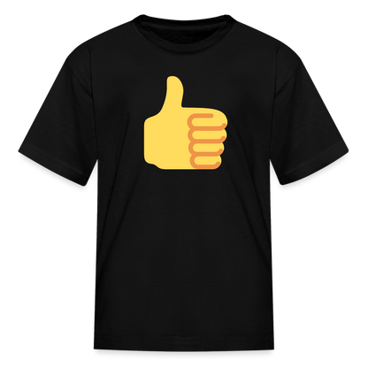 👍 Thumbs Up (Twemoji) Kids' T-Shirt - black