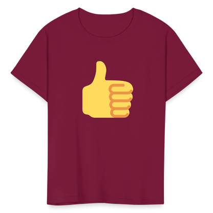 👍 Thumbs Up (Twemoji) Kids' T-Shirt - burgundy