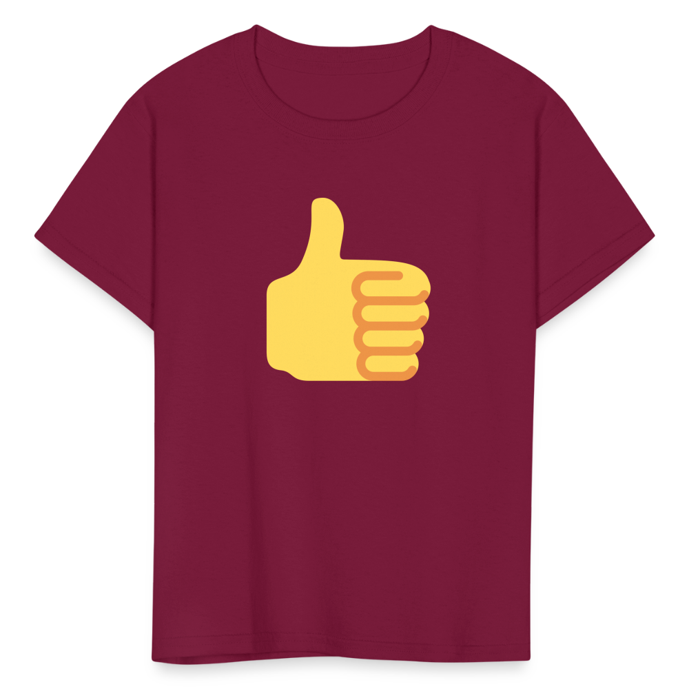 👍 Thumbs Up (Twemoji) Kids' T-Shirt - burgundy