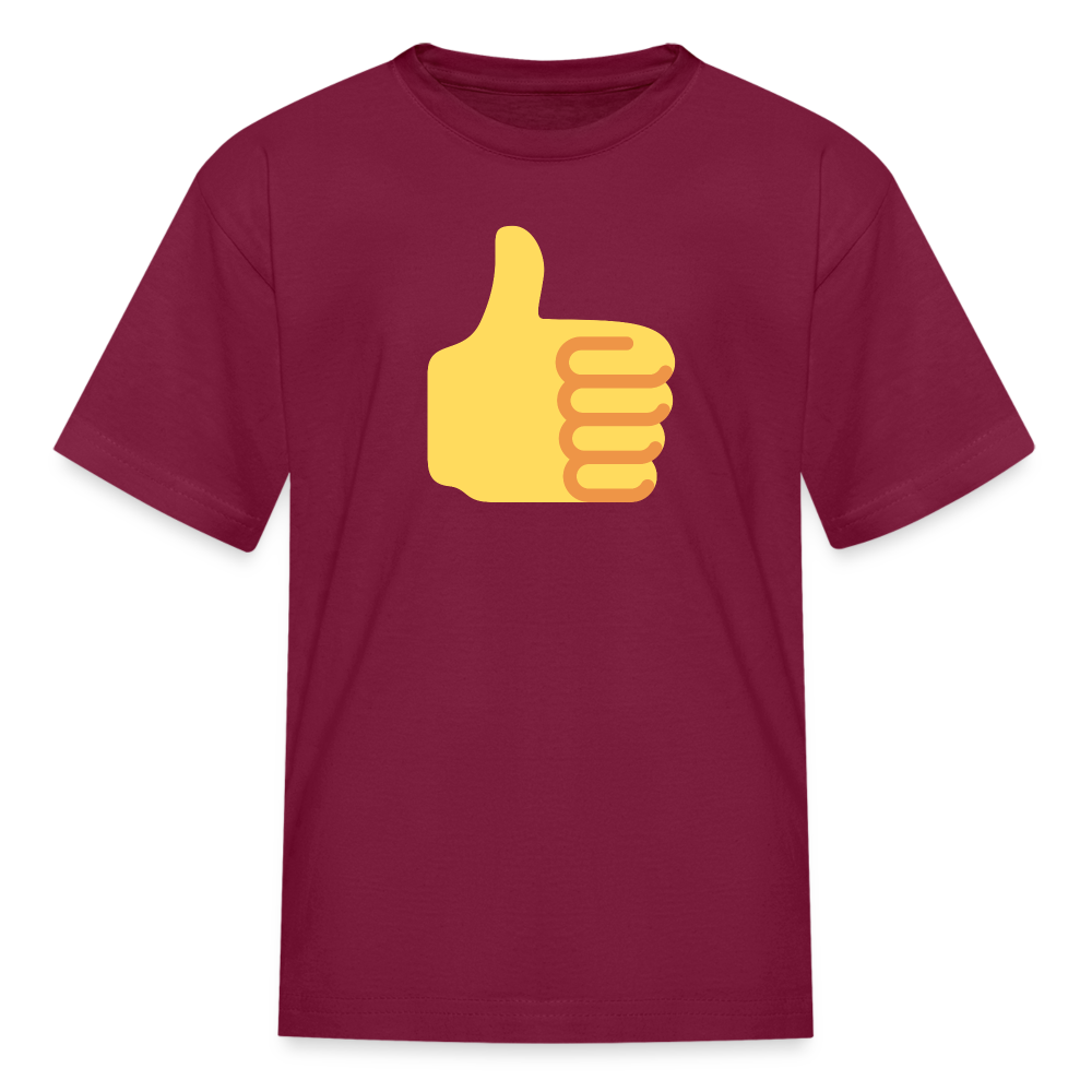 👍 Thumbs Up (Twemoji) Kids' T-Shirt - burgundy