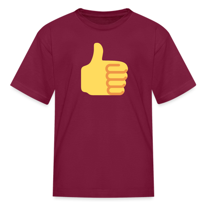 👍 Thumbs Up (Twemoji) Kids' T-Shirt - burgundy