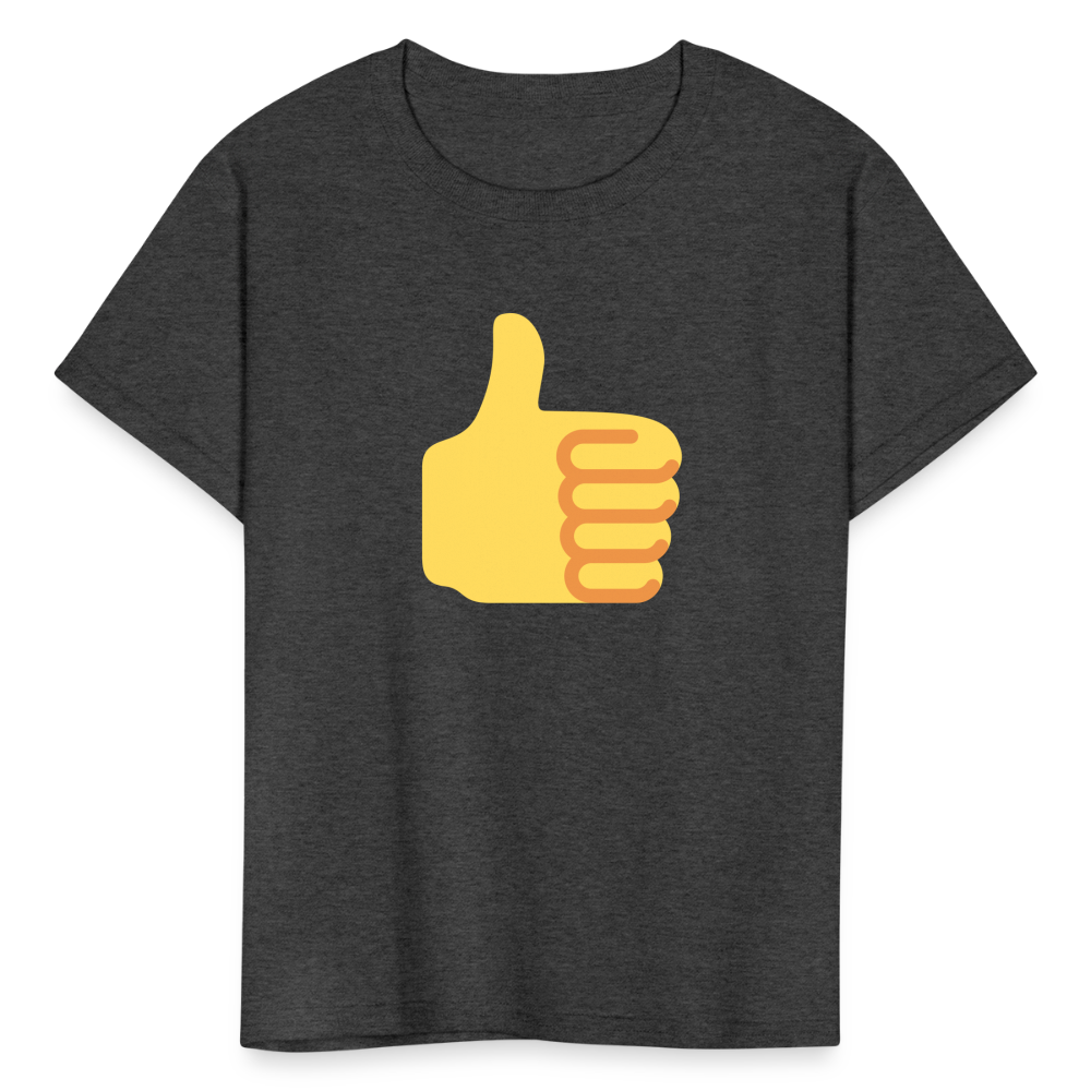 👍 Thumbs Up (Twemoji) Kids' T-Shirt - heather black
