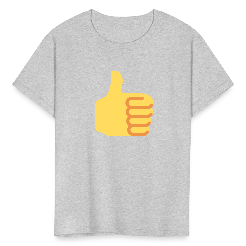 👍 Thumbs Up (Twemoji) Kids' T-Shirt - heather gray