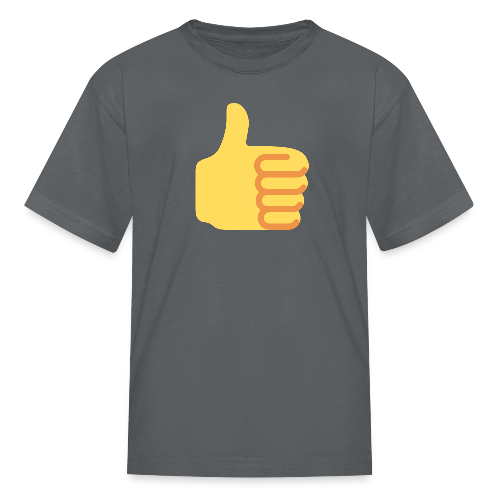 👍 Thumbs Up (Twemoji) Kids' T-Shirt - charcoal