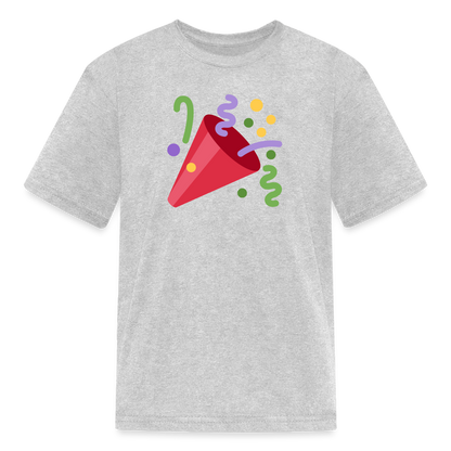 🎉 Party Popper (Twemoji) Kids' T-Shirt - heather gray