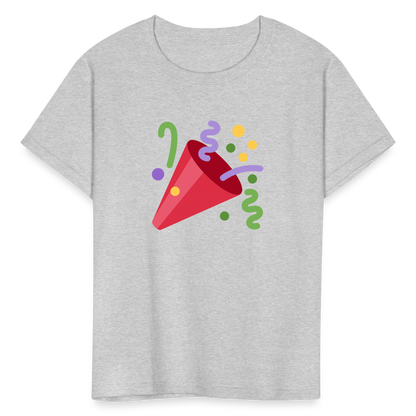 🎉 Party Popper (Twemoji) Kids' T-Shirt - heather gray