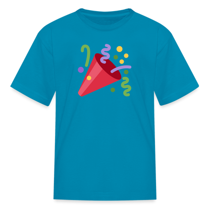 🎉 Party Popper (Twemoji) Kids' T-Shirt - turquoise