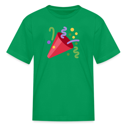 🎉 Party Popper (Twemoji) Kids' T-Shirt - kelly green