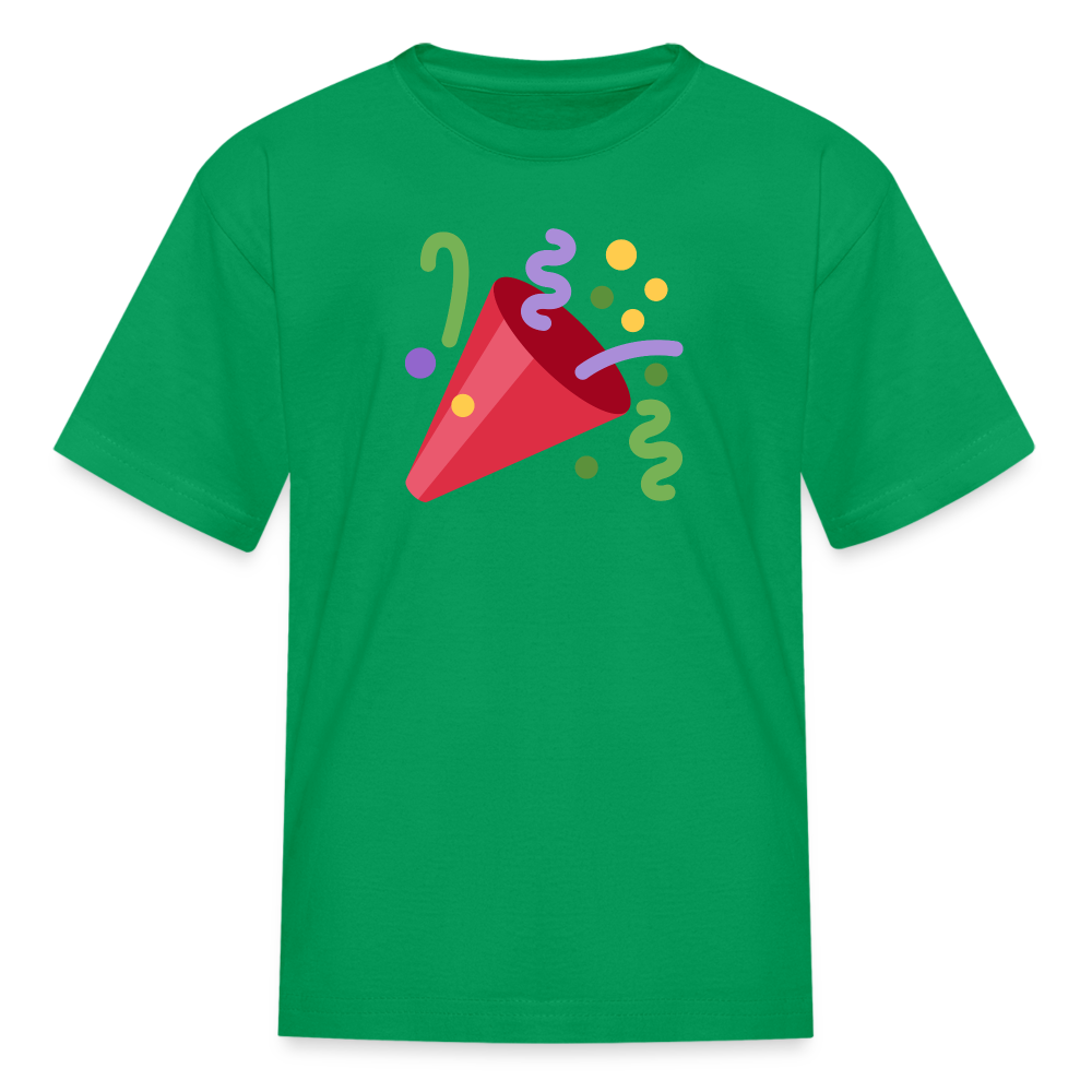 🎉 Party Popper (Twemoji) Kids' T-Shirt - kelly green