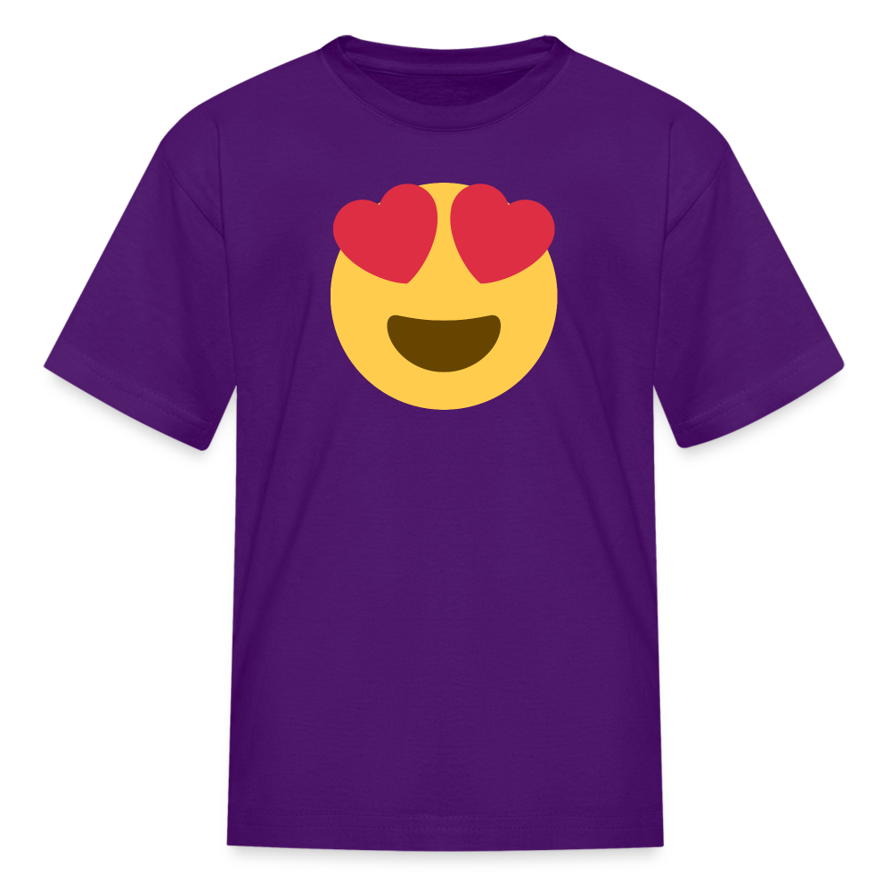 😍 Smiling Face with Heart-Eyes (Twemoji) Kids' T-Shirt - purple