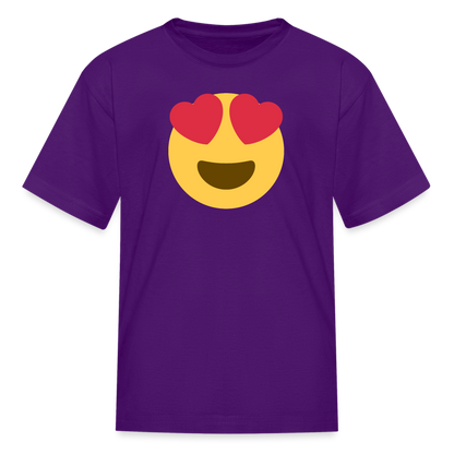 😍 Smiling Face with Heart-Eyes (Twemoji) Kids' T-Shirt - purple