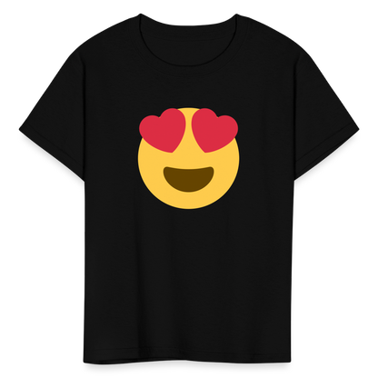 😍 Smiling Face with Heart-Eyes (Twemoji) Kids' T-Shirt - black