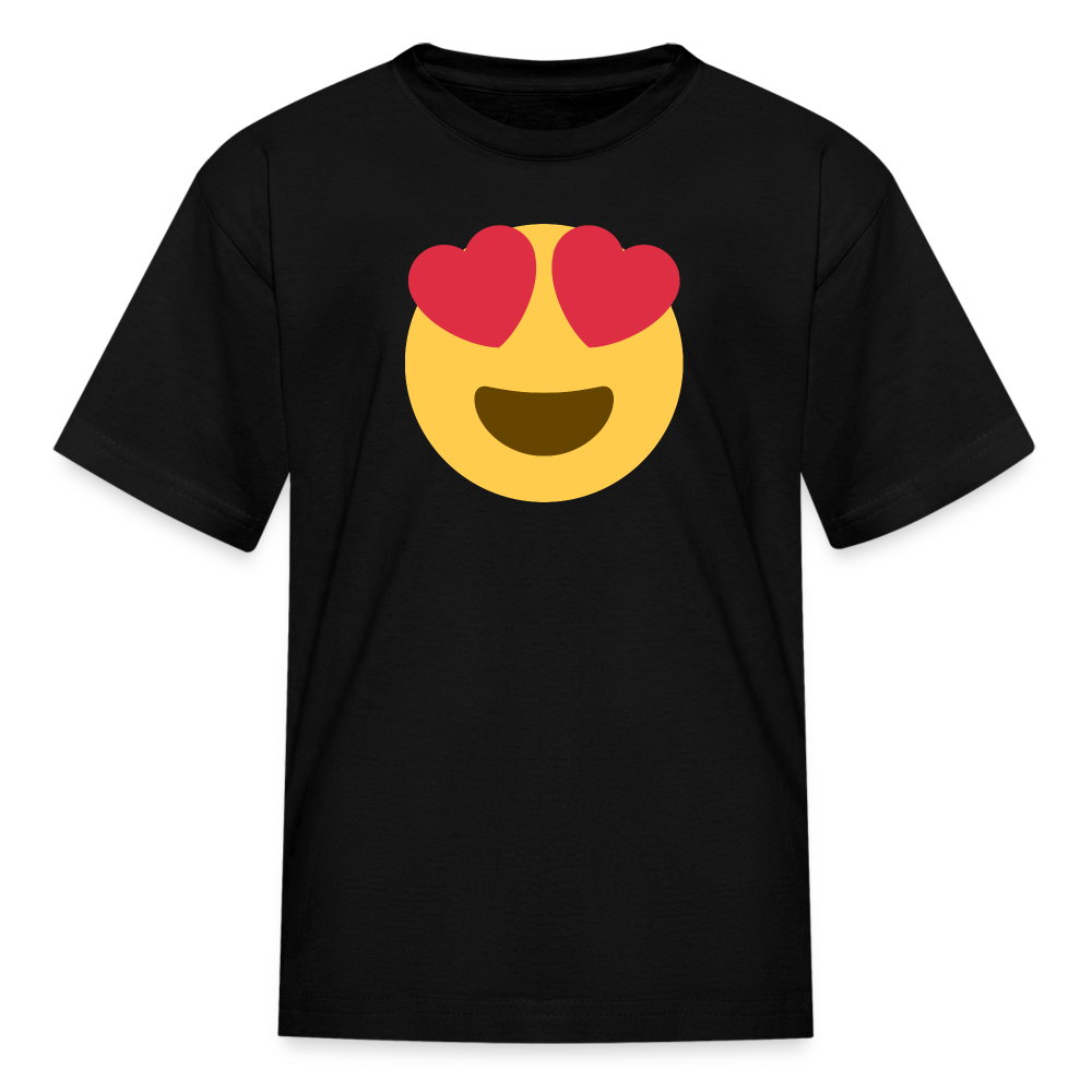 😍 Smiling Face with Heart-Eyes (Twemoji) Kids' T-Shirt - black