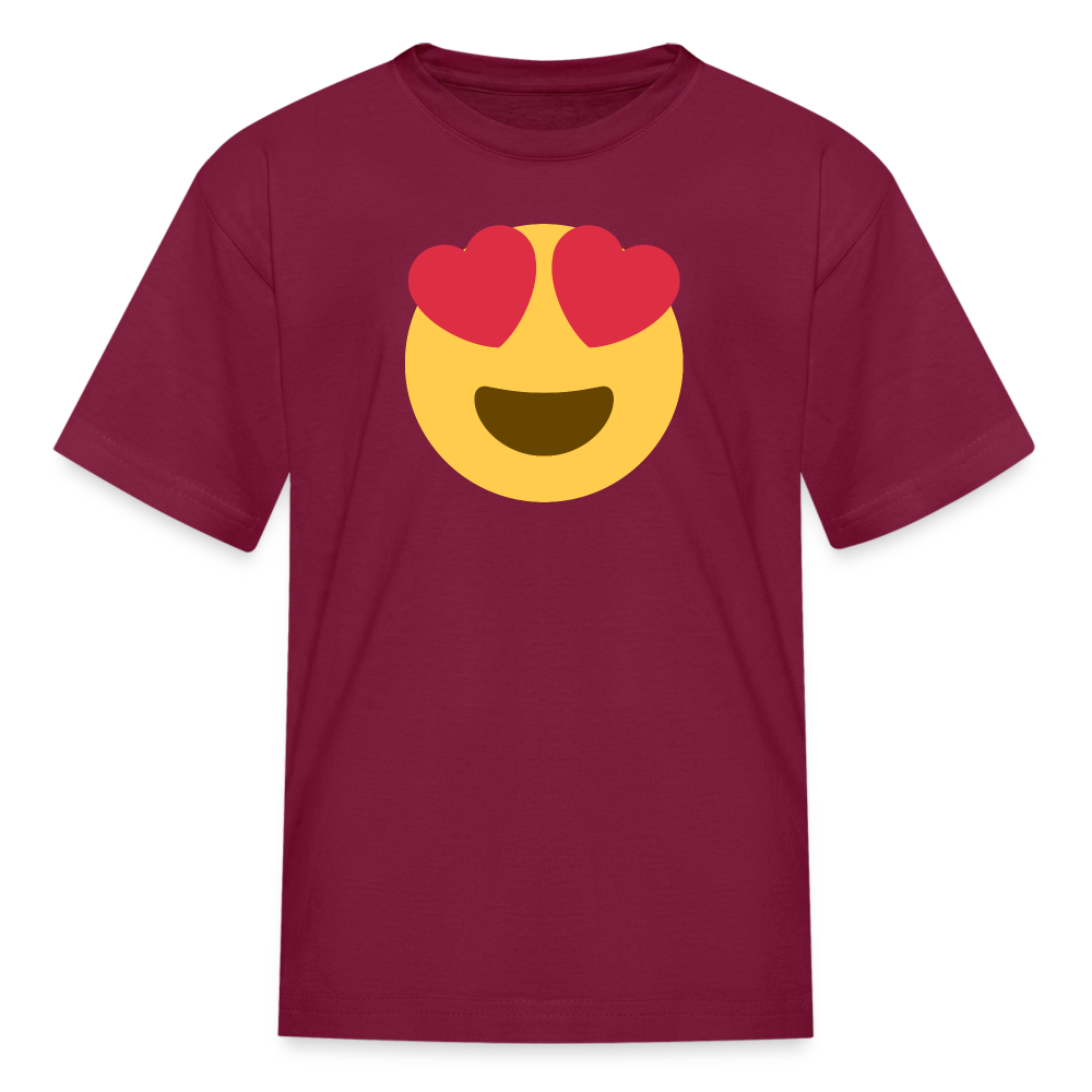 😍 Smiling Face with Heart-Eyes (Twemoji) Kids' T-Shirt - burgundy