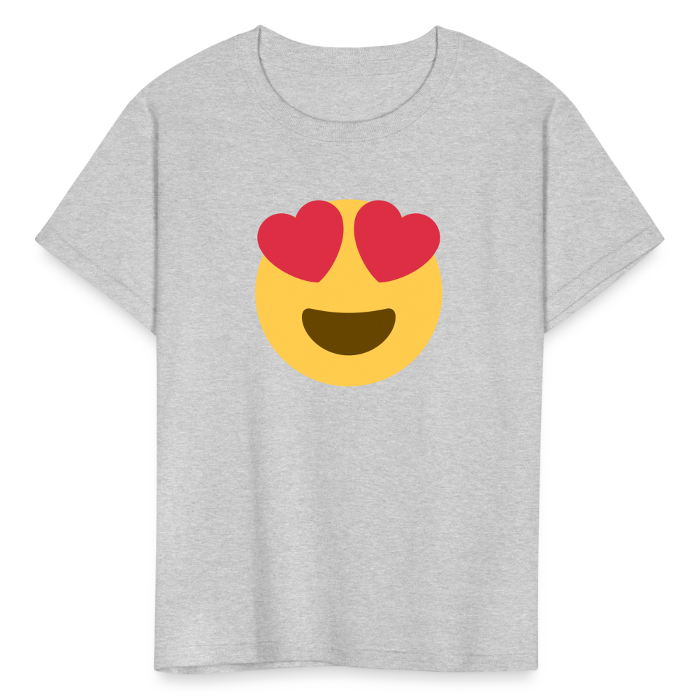 😍 Smiling Face with Heart-Eyes (Twemoji) Kids' T-Shirt - heather gray