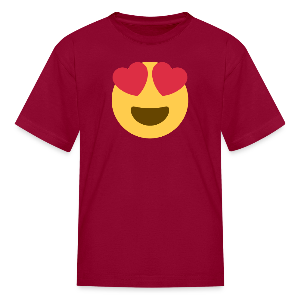 😍 Smiling Face with Heart-Eyes (Twemoji) Kids' T-Shirt - dark red