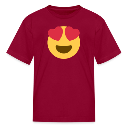 😍 Smiling Face with Heart-Eyes (Twemoji) Kids' T-Shirt - dark red