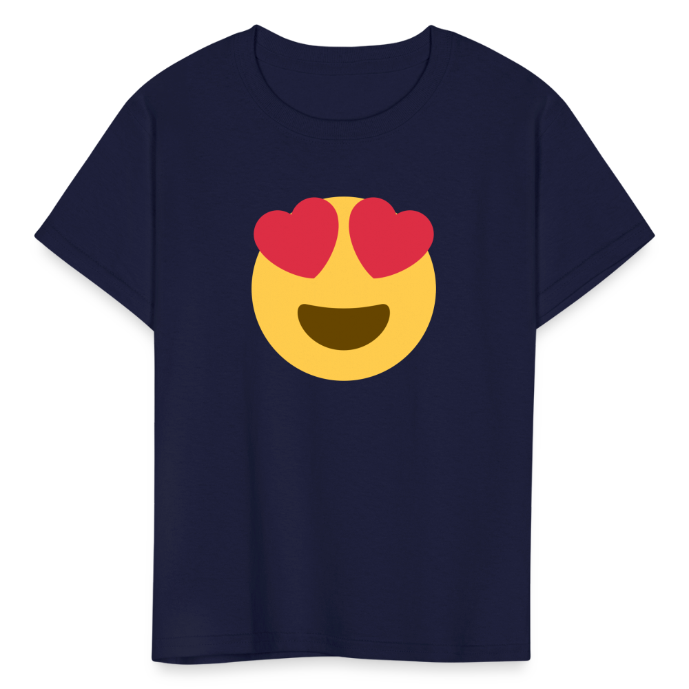 😍 Smiling Face with Heart-Eyes (Twemoji) Kids' T-Shirt - navy